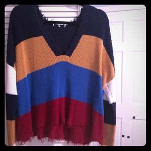 Scoop Neck Multi color Sweater for Fall 🍁